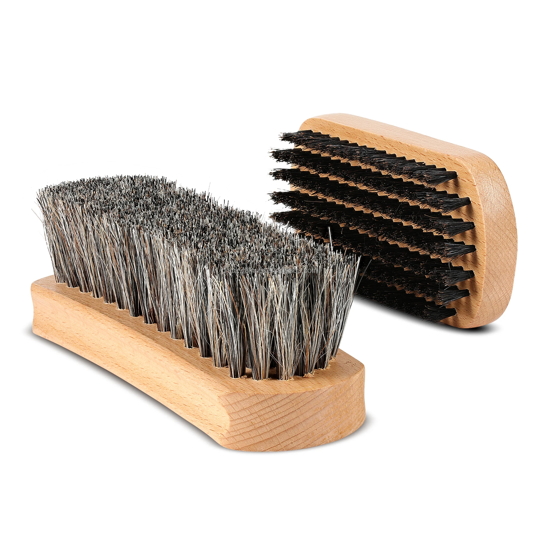 Big Size Wooden Shoe Shine Brush Soft Horse Hair Bristles cleaning Polishing Shoe Brush