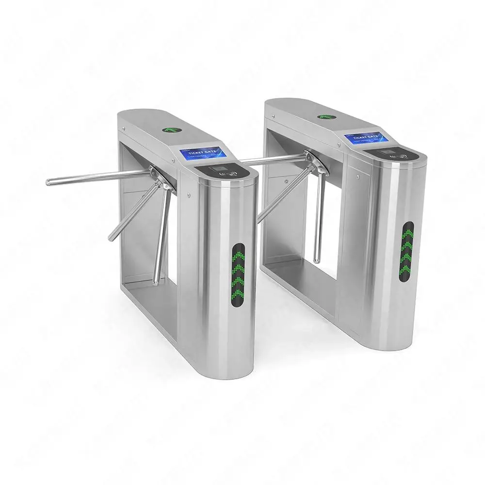 Outdoor Turnstile Visitor Card Swallowing Tripod Turnstile Barrier Gate with Bracelets Paper Ticket Checking