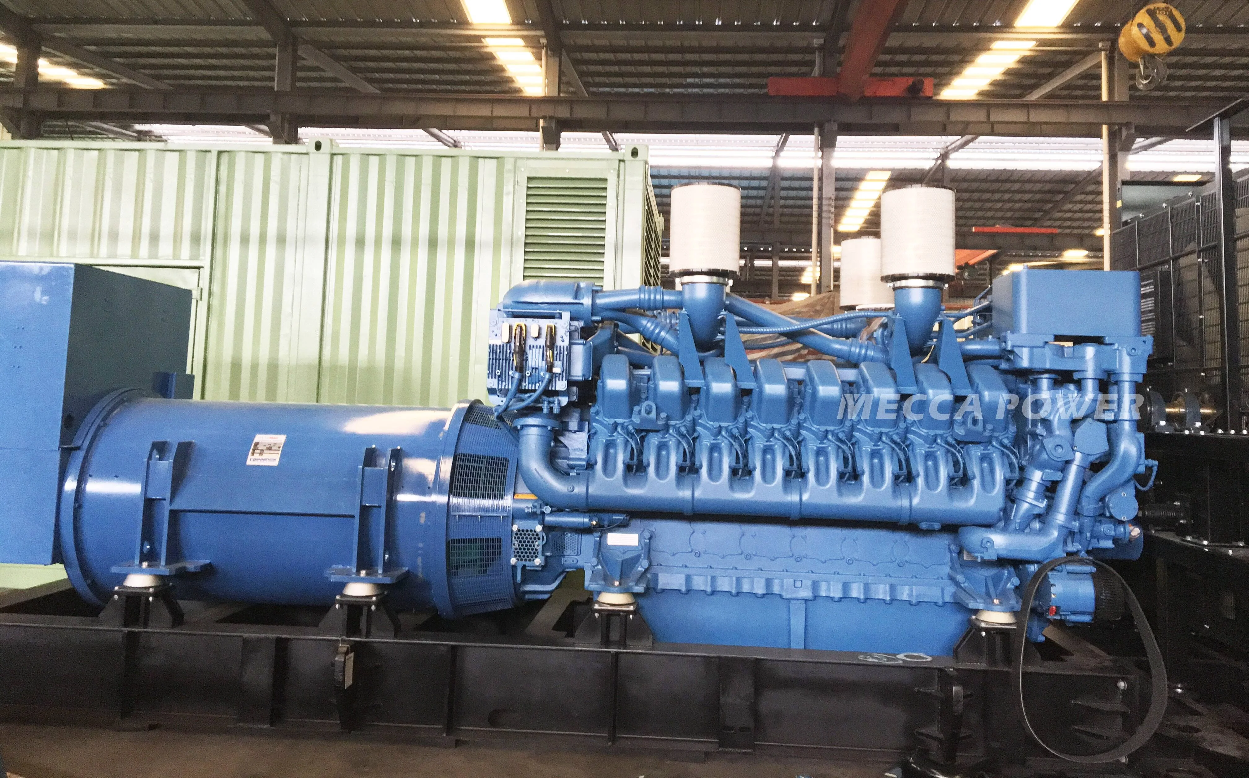 Industrial Silent Type 2850Kw High Voltage Continuous Power Diesel Genset Powered By MTU