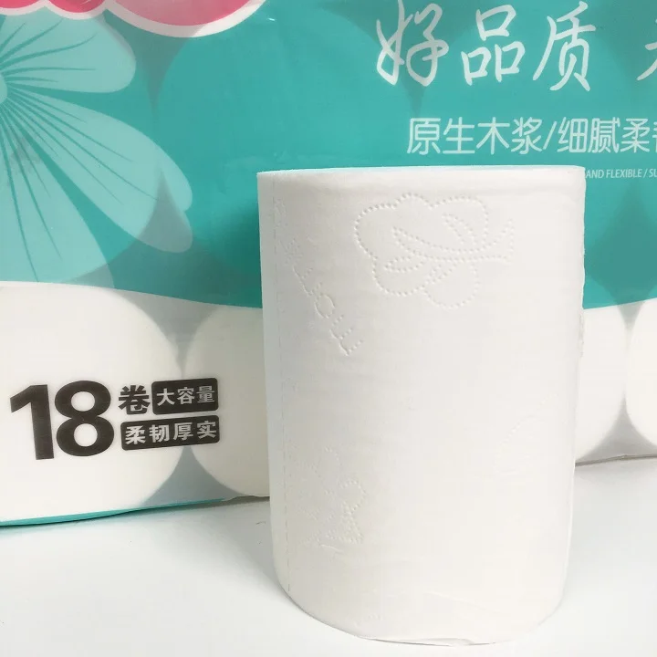 Coreless 2/3/ 4 ply pure white toilet tissue paper Soft and customizable roll paper bathroom tissue