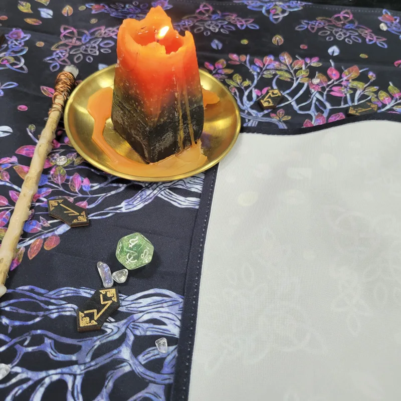 2023 Life Tree Winter Edition Dutch Velvet Tarot Square Home Table Cloth 64cm Colorful Tarot  Tablecloth