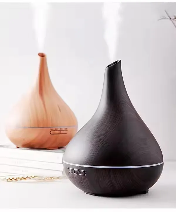 Essential Oil Aroma Diffuser With Wood Grain Aroma Diffuser 7 Color Led Light Home Ultrasonic Air Humidifier
