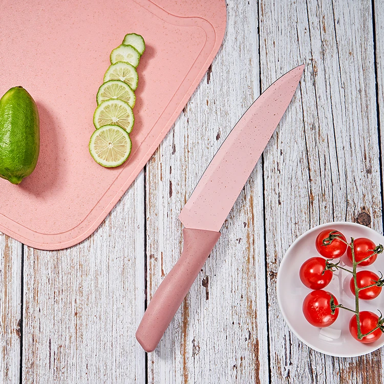 Пшеничная солома пастельного цвета набор кухонных ножей 6 штук из нержавеющей стали керамический кухонный нож набор ножницы Фруктовый нож набор