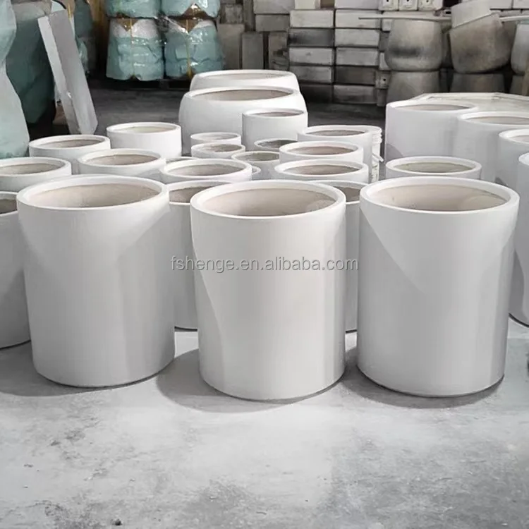 Modern outdoor concrete large planter molds cement clay pot fiberglass pots for plants