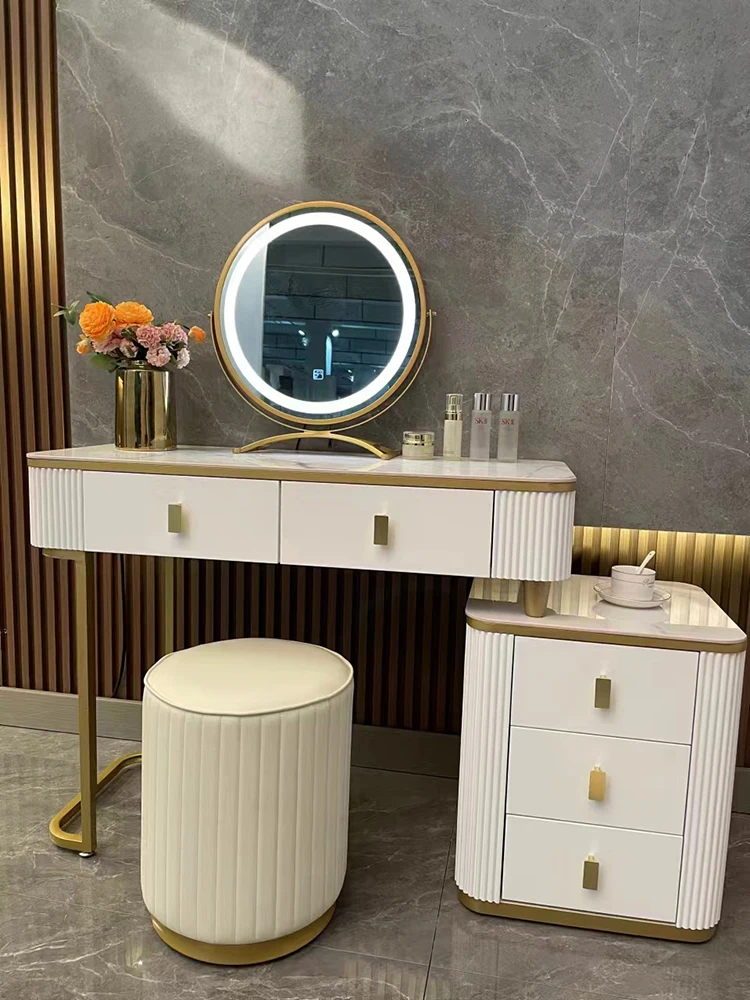 Kids Wooden Dressing Table Furniture Vanity Make Up Table and Stool Set Cheap Dressers With Mirror For Girls