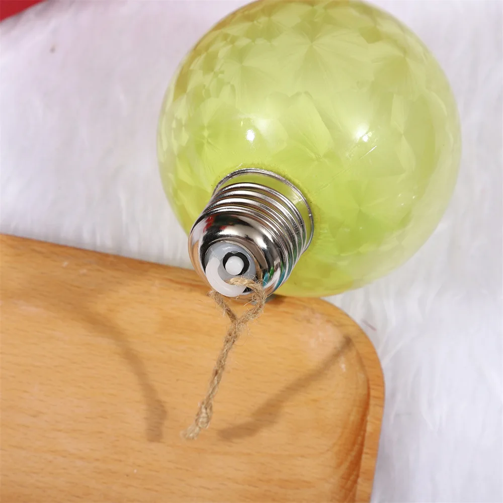 Light up Christmas Bauble Ornament Plastic Sphere Ball Hanging Ornaments LED Christmas Lights Bulb for Christmas Tree Decoration