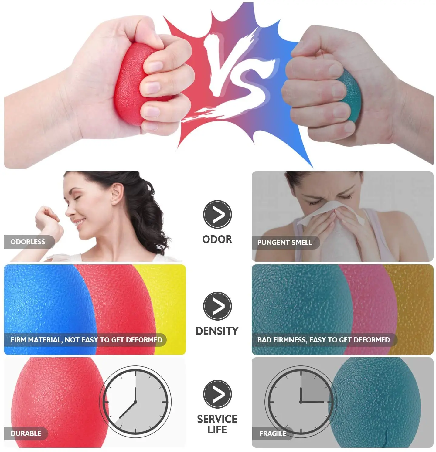 Hot Selling Soft Gel Men&Women Hand and Finger Strength Training Grip Ball, Hand Muscle Exercise Round Squeeze Ball