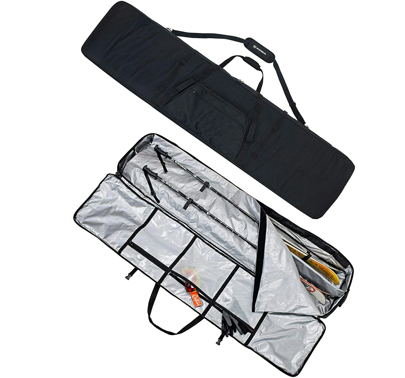 Luxury Snowboard Equipment Wheel Bag Rolling Double Ski Travel Bag