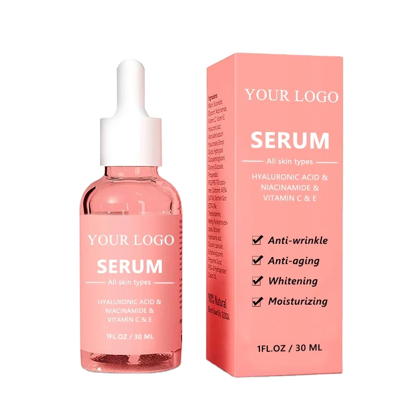 OEM New Skin Care Serum Facial 4 in 1 Whitening Anti Age Face Serum with 30% Vitamin C 5% Niacinamide 10% Vitamin E Serum