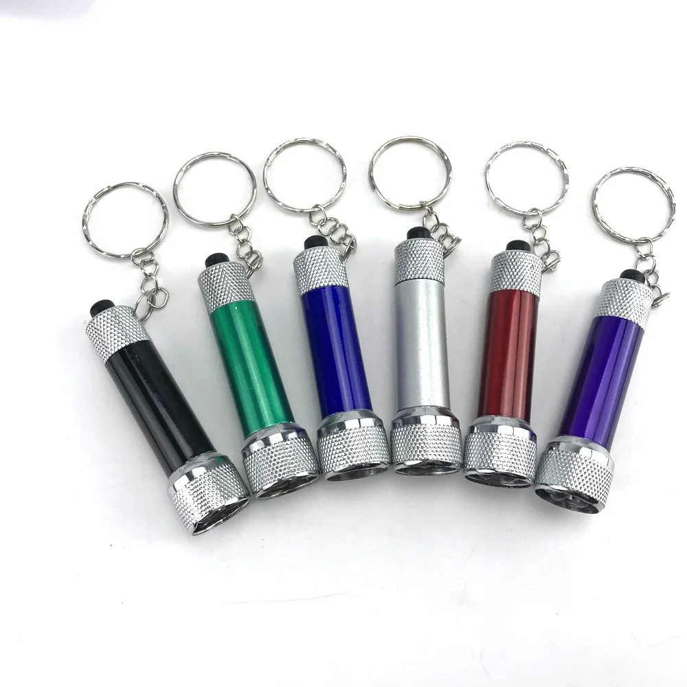 LFT010 Mini Aluminum Keychain Light 5 LED Strong Light Handle Torch Flashlights