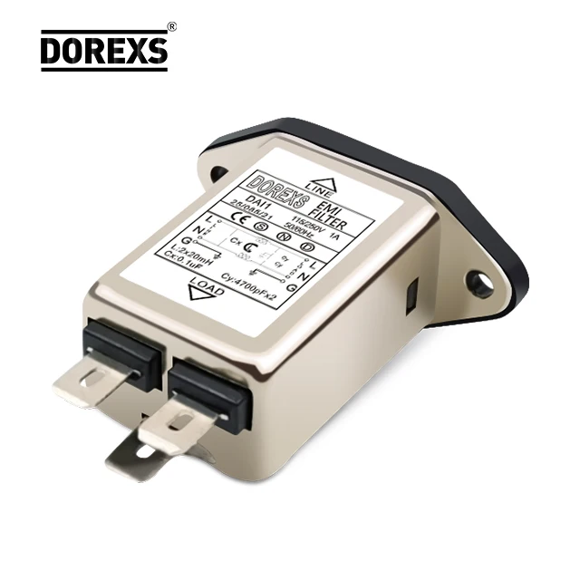 DOREXS high quality professional manufacturer AC power socket emi emc filter noise audio filter 3A 6A 10A