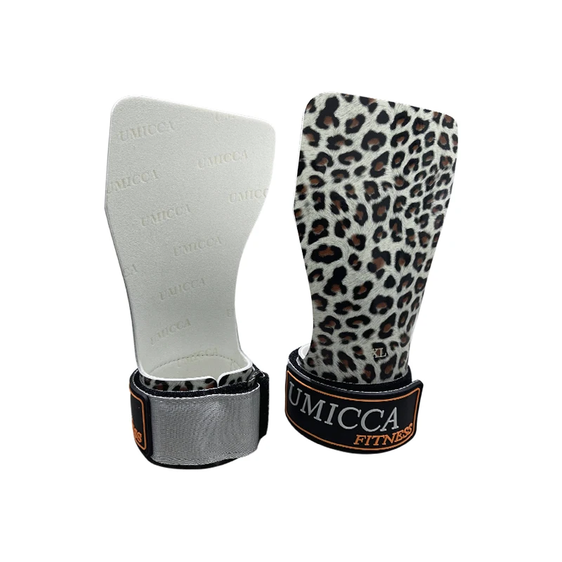 Umicca Crystal Leopard Print TPU Gymnastics Hand Grips Private Label Gymnastic Grip Custom Logo