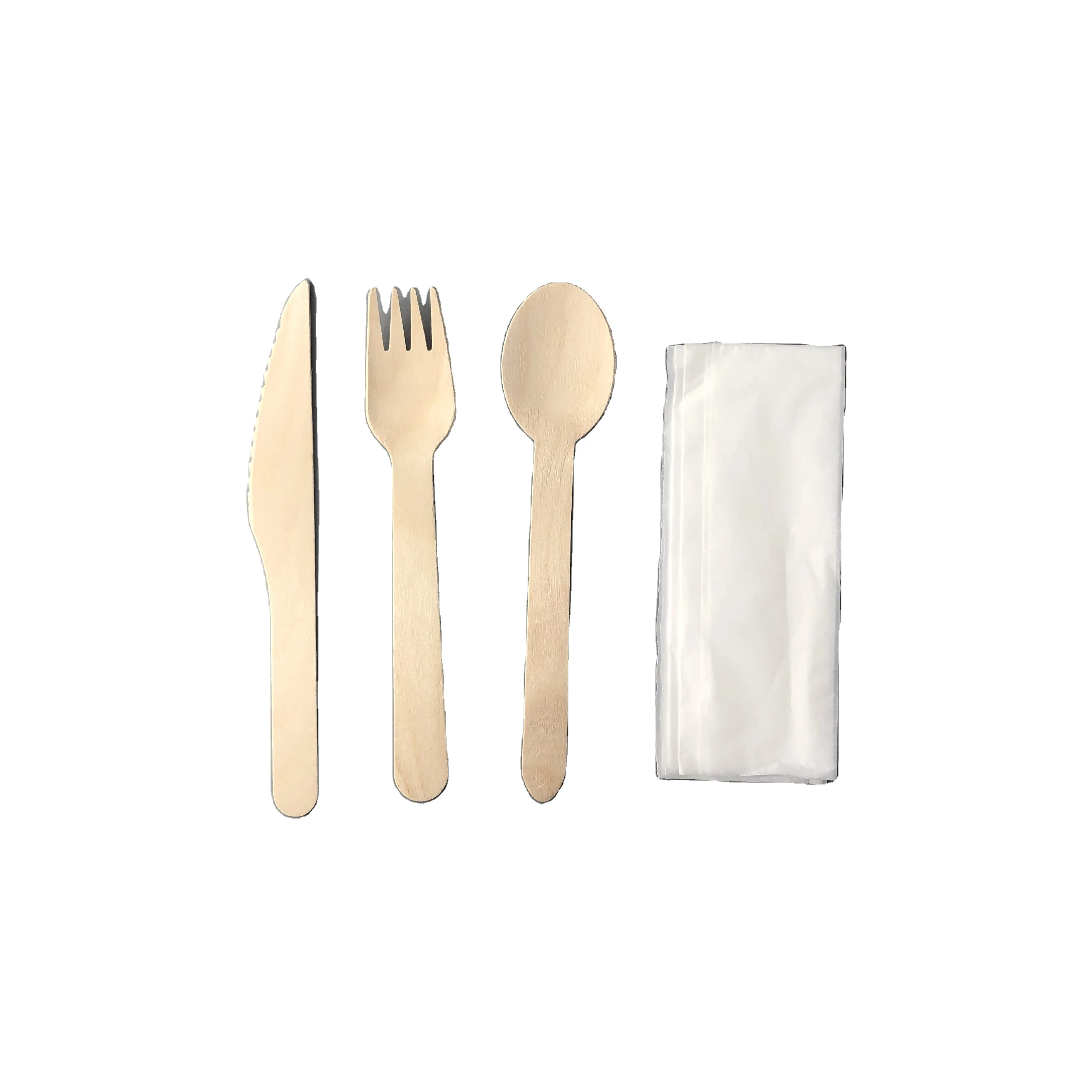 Disposable Wooden Cutlery Set, Boxed Biodegradable Party Utensils