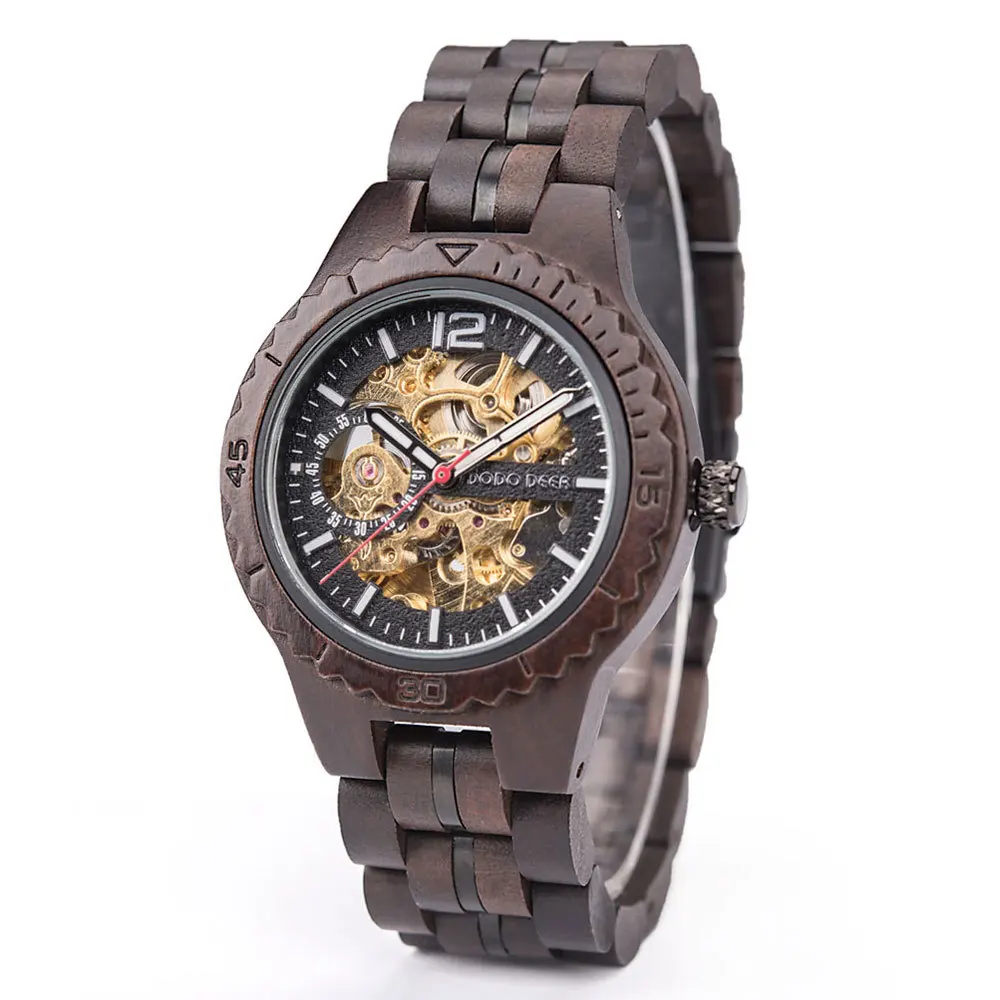 DODO DEER Hot Selling wooden watches uae Embossing Logo Stainless Steel  For man and woman