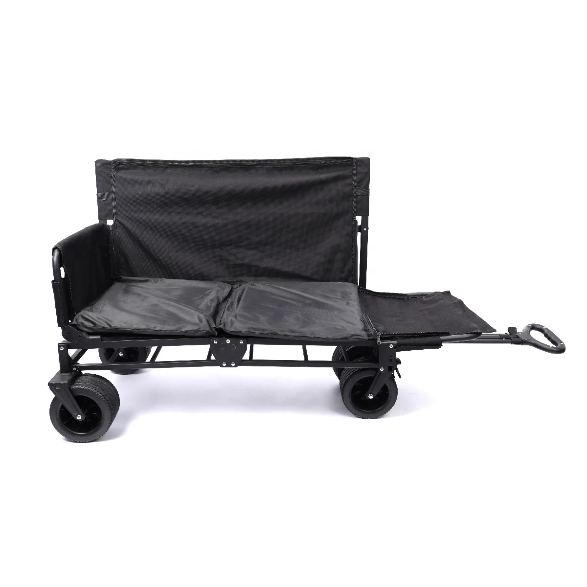 2024 New Multi-functional Lie and Sit Couch Folding Wagon Cart Camping Foldable Wagon cart 8 inch wheels trolley for outdoor