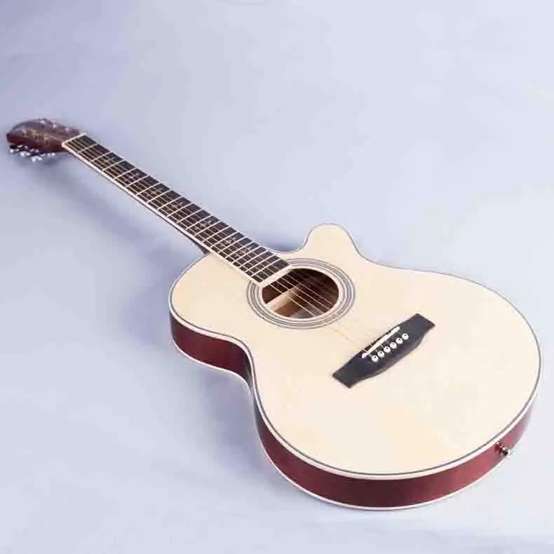 Direct factory wholesale price  music 40 inch slim acoustic guitar think body acoustic guitarra spruce top sapele back