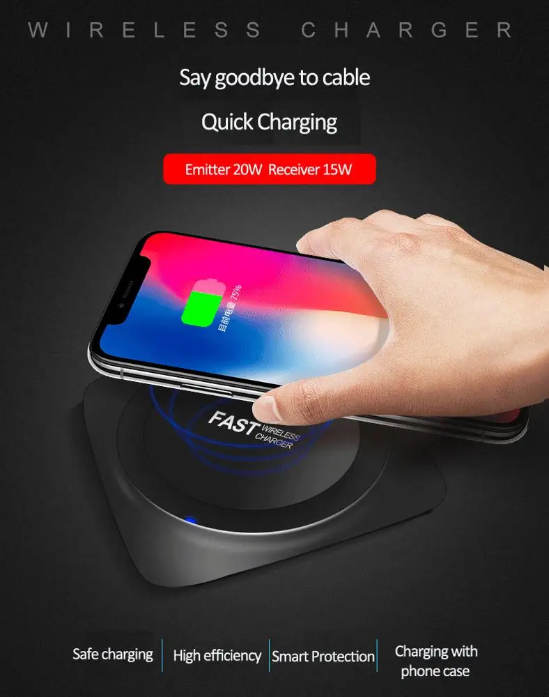 innovative new products 2023 qi wireless phone charger 15w wireless charging pad