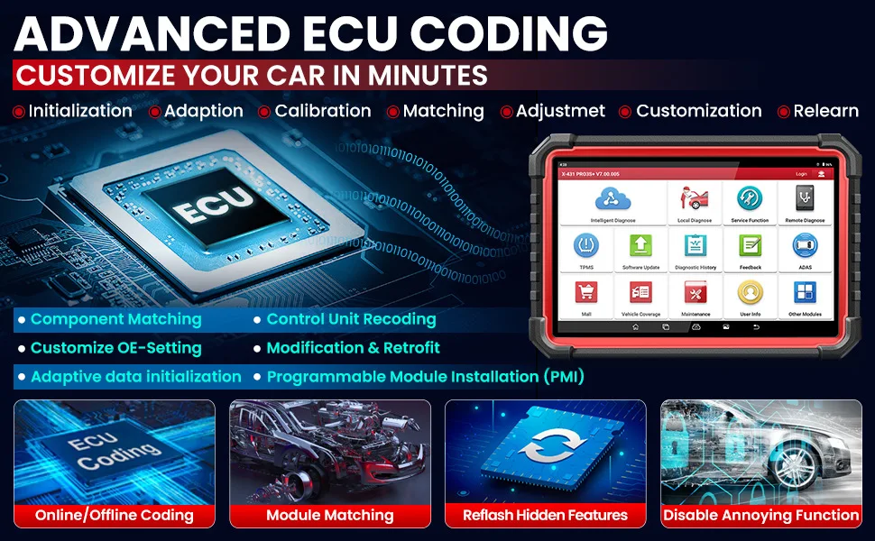 Launch X431 PRO3S+ V5.0 Full System Car Diagnostic Tool OE Topology Mapping ECU Coding without OBD1 Connector