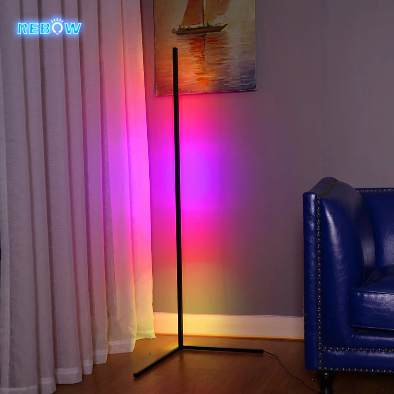  Rebow Прямая поставка гостиничный нордический декоративный стоячий rgb arc гостиная современный дизайнерский Угловой светодиодный Современный напольный