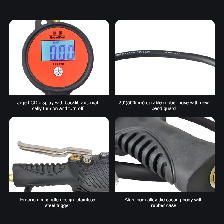 Hot Selling Product Tyre Pressure Lcd Display Car Digital Tire Inflator Gauges