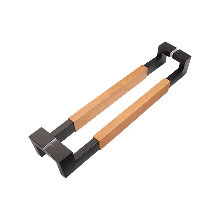 Economic square 48 inch stainless steel wood matte black outdoor glass door handle