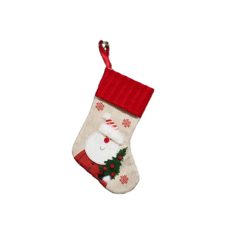 Christmas Stocking Candy Socks Christmas Tree Pendant Santa Man Snowman Gift Bag Christmas Socks Ornaments Festival Party Decor