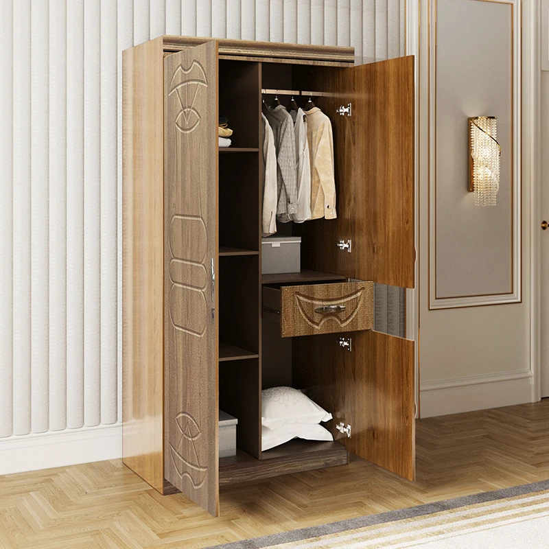 Middle east 50cm width door bedroom wardrobe with rollers  2 door mdf wardrobe closet with mirrors customized 4 3 2 cabinets