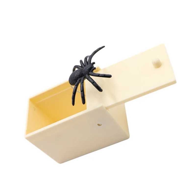 Amazon sells Halloween trick toy scare wooden box spider spoofing toy bug gift trick game wholesale