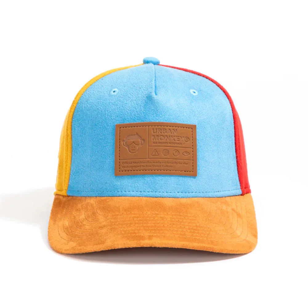 Outdoor sports dad hat leather patch logo custom 5 panel mens multiple Color grain drilling Suede Custom Fabric baseball cap