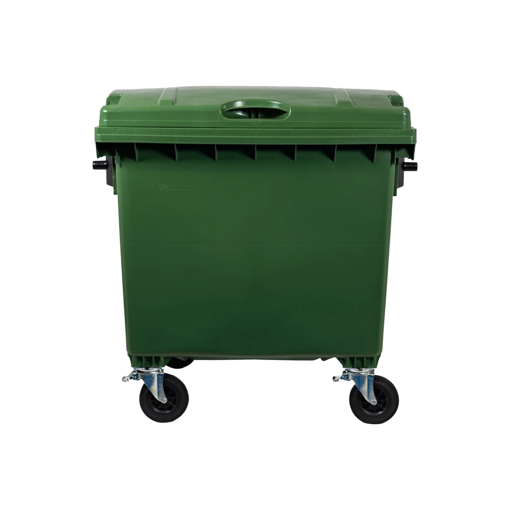JCOPLASTIC SPA высокая плотность HDPE устойчивый 4-колесный 1100л плоский контейнер для удаления отходов желтая 1018 с индивидуальным обслуживанием