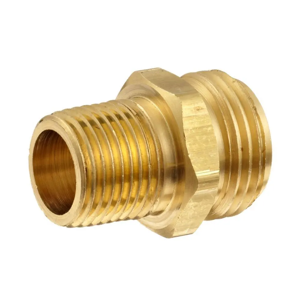 3/4-Inch Male Garden Hose Thread MGH To 1/2 NPTF Brass  Rigid Male Pipe Adapter