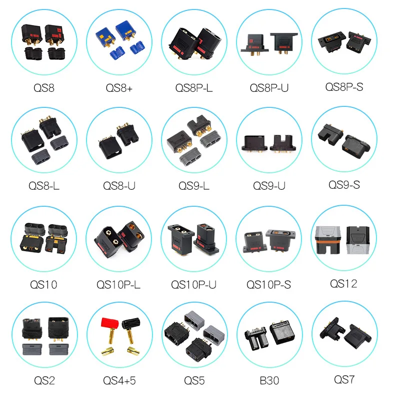 130A High Current QS8P-L Anti Spark RC Lipo Battery Connectors Male &Female Connector for Drone Robot Car Parts