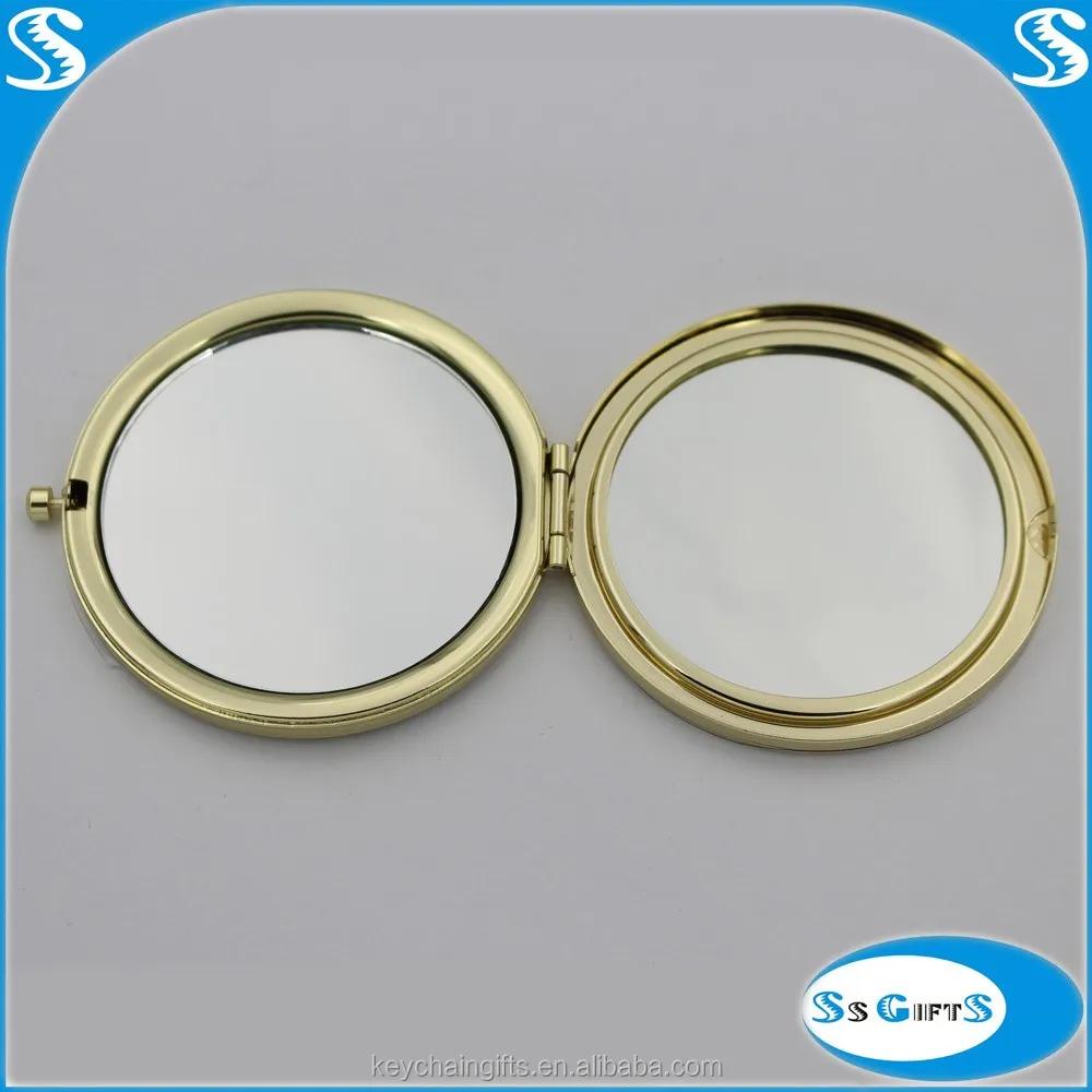 Antique Brass Compact Mirror Metal Luxury Pocket Mirror