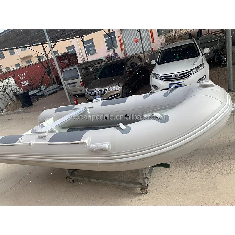 China Ocean Rigid Double Deep V Aluminum Hull Inflatable Boat RIB390 Orca Hypalon or PVC Rowing Patrol Boat For Sale