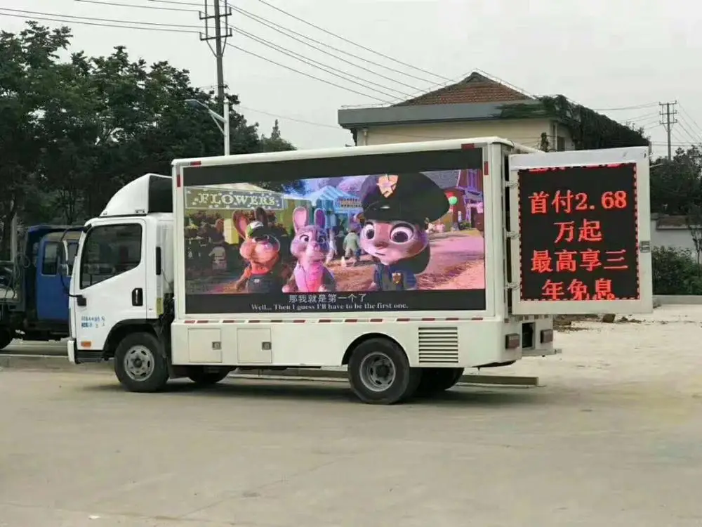 Outdoor p10 mobile advertising led screen /vehicle/van/trailer/ mounted truck led display
