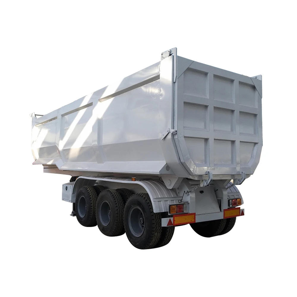 tri-axle U shape Hydraulic dumping rear end dump tipper semi trucks trailer for trucks
