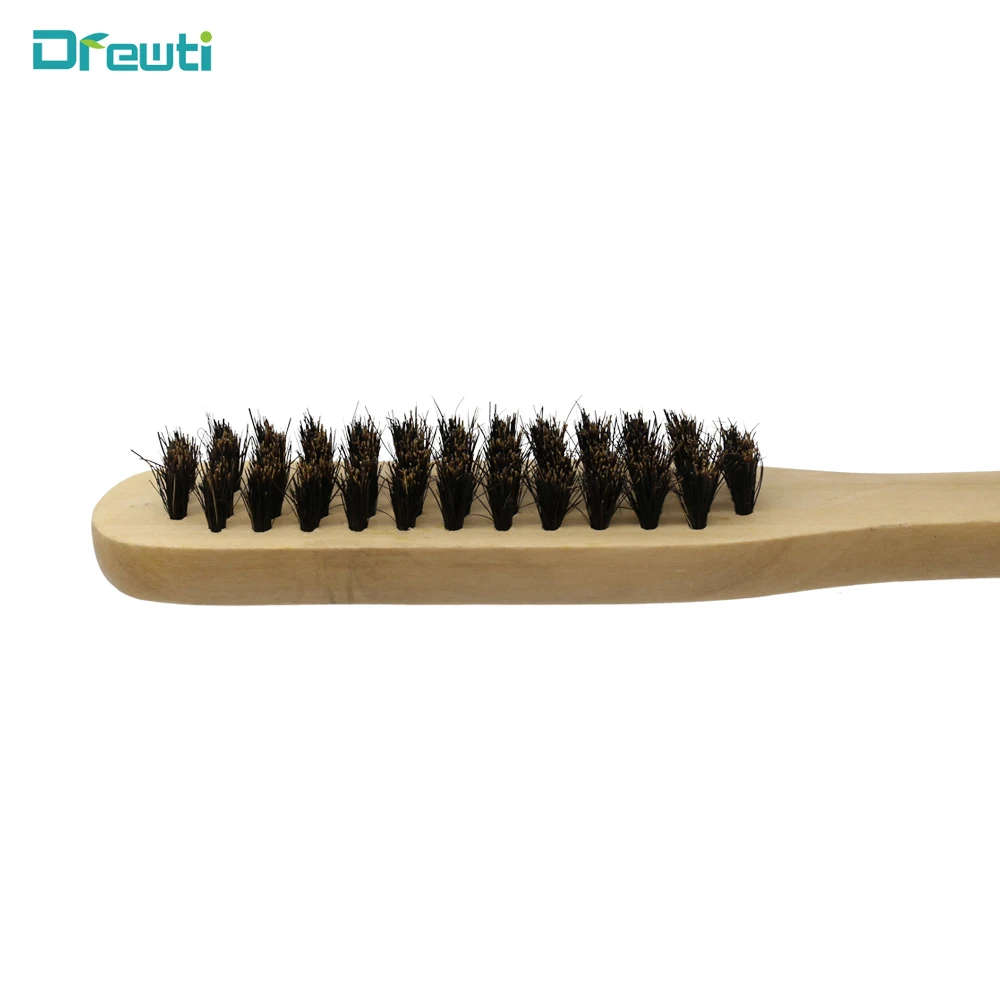 Jiangtai brand wood handle Straightening Double Brush V Shape Comb Tool