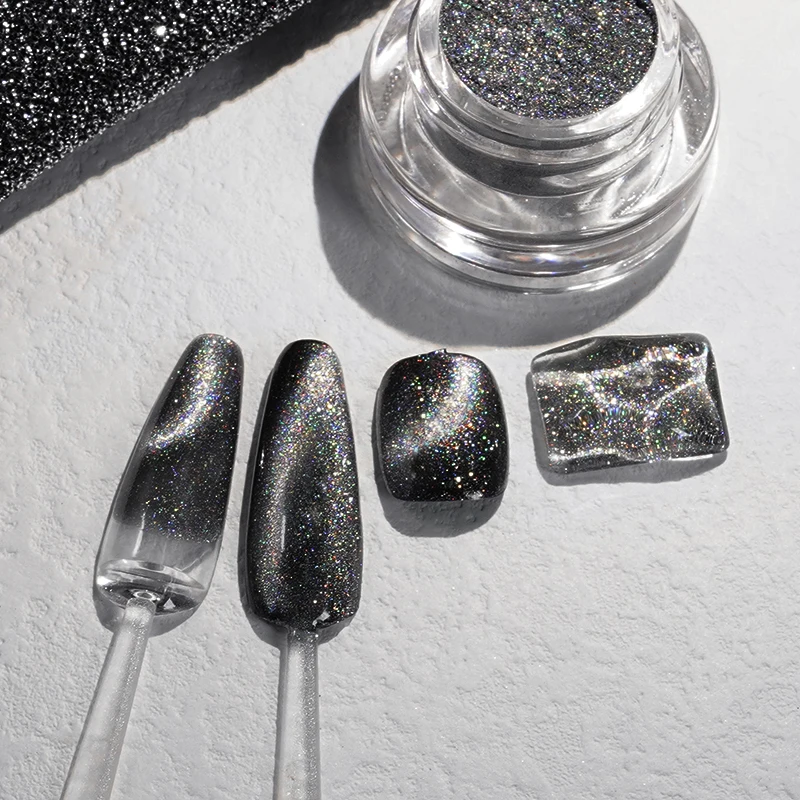 FEISHI новейший лазерный кошачий глаз порошок для ногтей