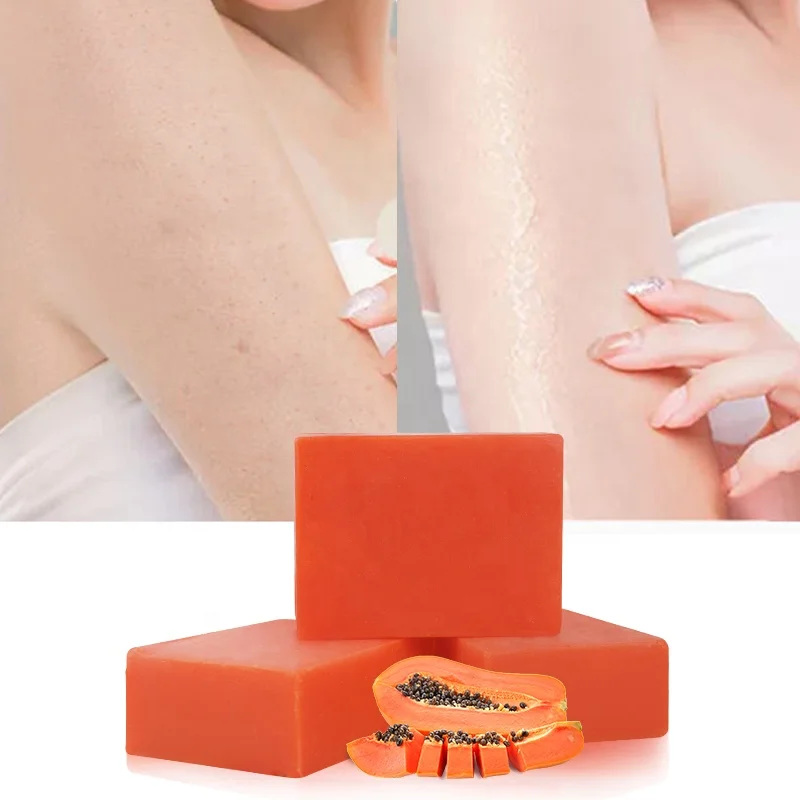 Wholesale Custom Anti Acne Whitening Lighten Dark Spots Handmade Kojic Acid Papaya Soap Bar