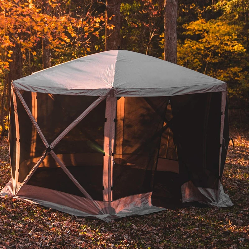 Easy Pop Up Screen Gazebo Portable Waterproof Garden Outdoor 8 Person Portable Gazebo Screen Tent Sun Shelter with Mesh Windows