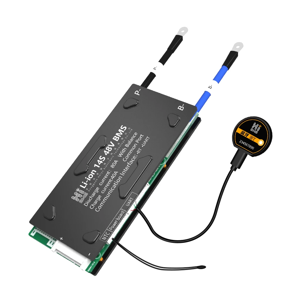 14S smart bms 30A~500A 3.7v li-ion battery pcb BT UART RS485 CAN communication 48V lithium battery bms