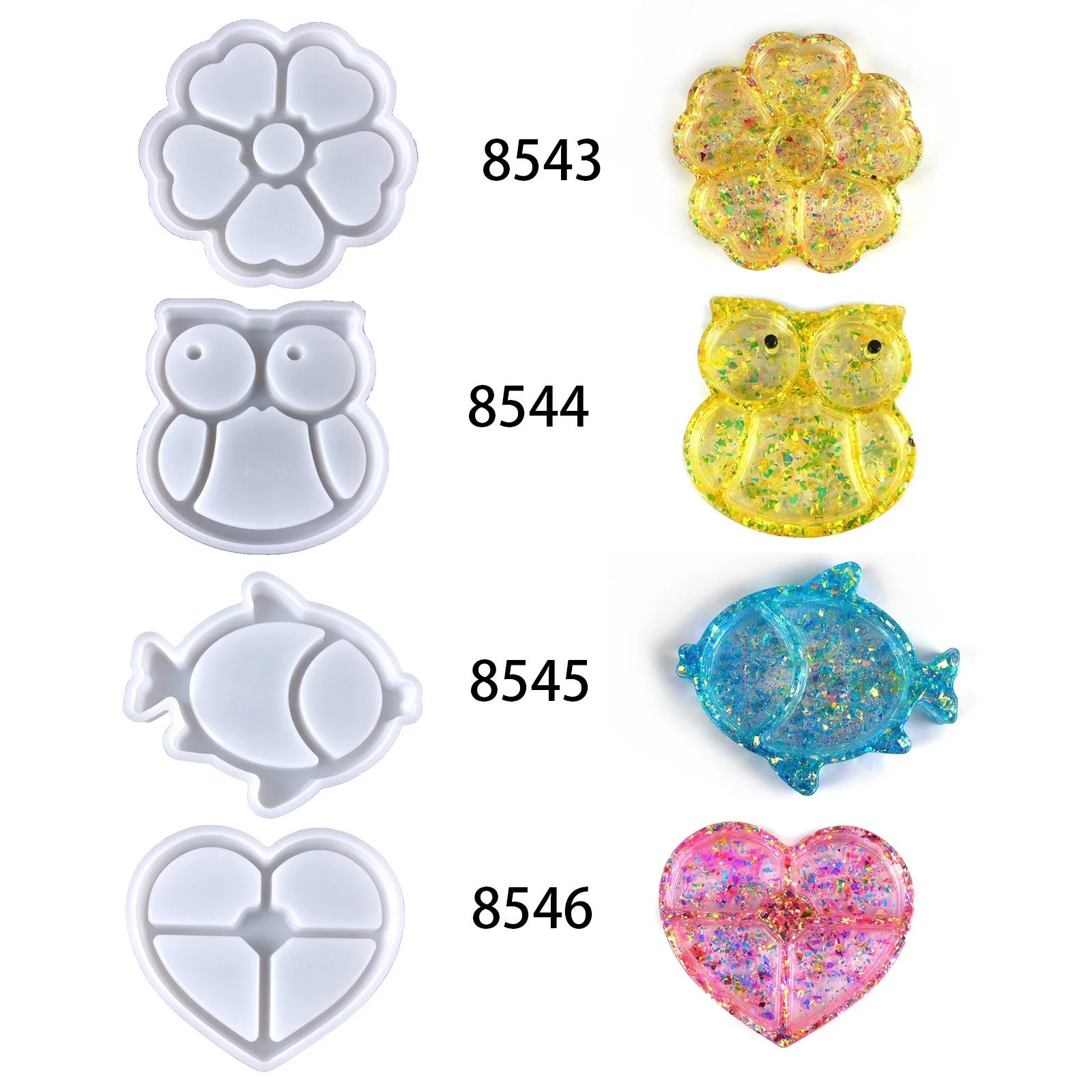 8543 Силиконовый Лоток для литья под давлением из эпоксидной смолы