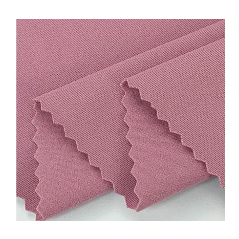 
Hot sale Skin friendly comfortable 79% polyester 21% spandex 240gsm single peach Yoga fabric 
