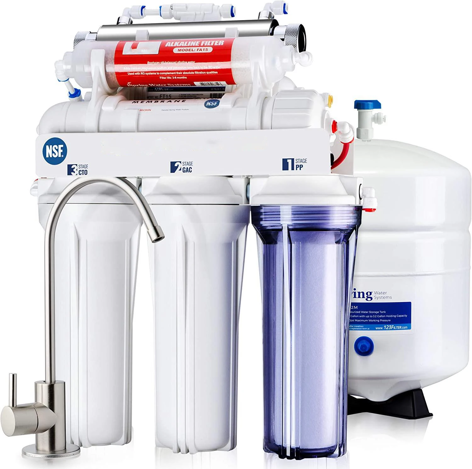 UV ultraviolet filter alkaline remineralization drinking water filtration system osmosis inversa 7 stages