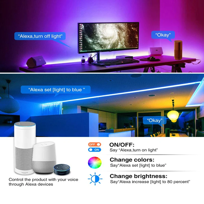 WiFi Tuya Amazon Sound Control Led Celing Light Modern For