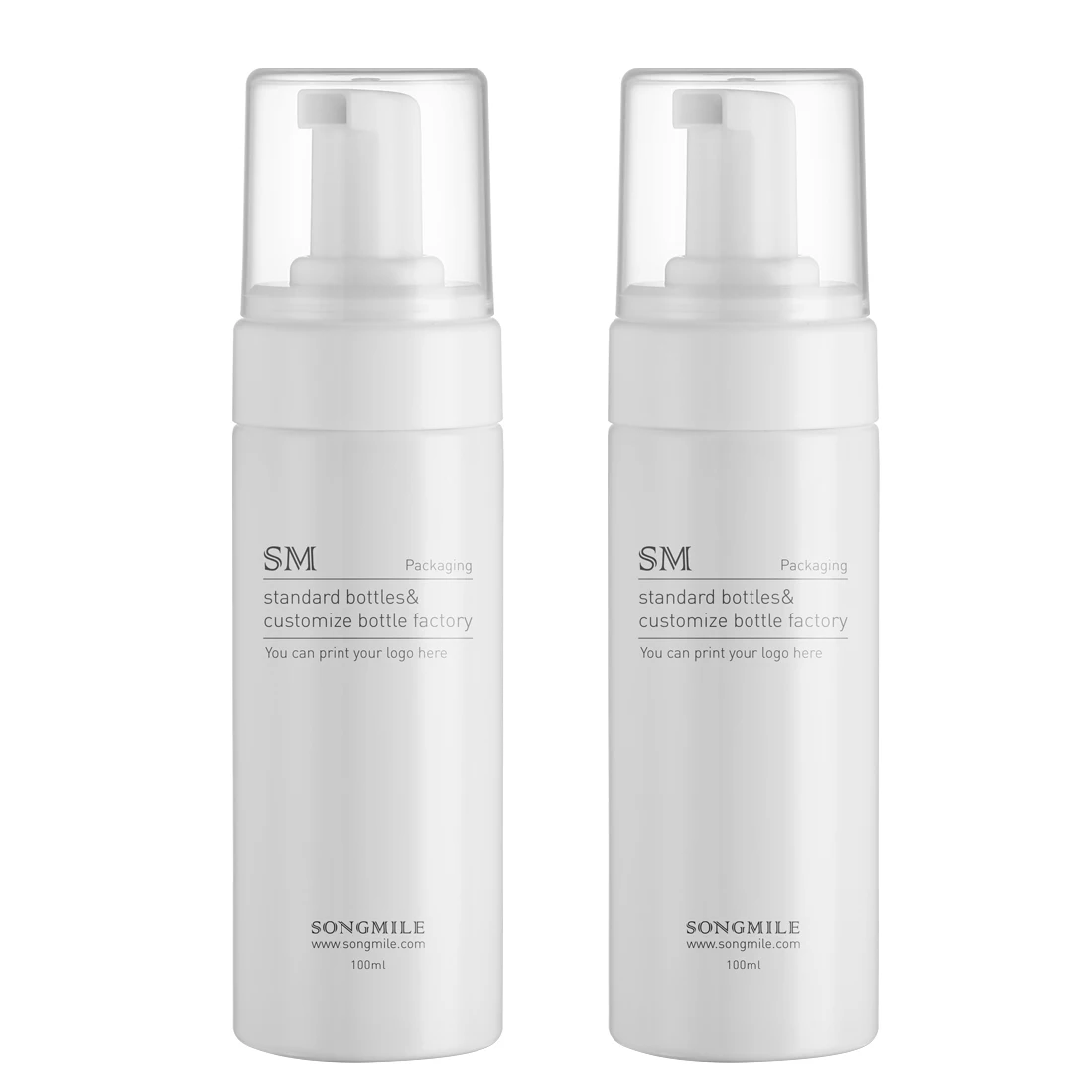 150ml 200ml PET Surface Face Cleanser Liquid Empty Plastic Foam Soap Cosmetic Skincare Bottle Black White Foam Pump Bottle