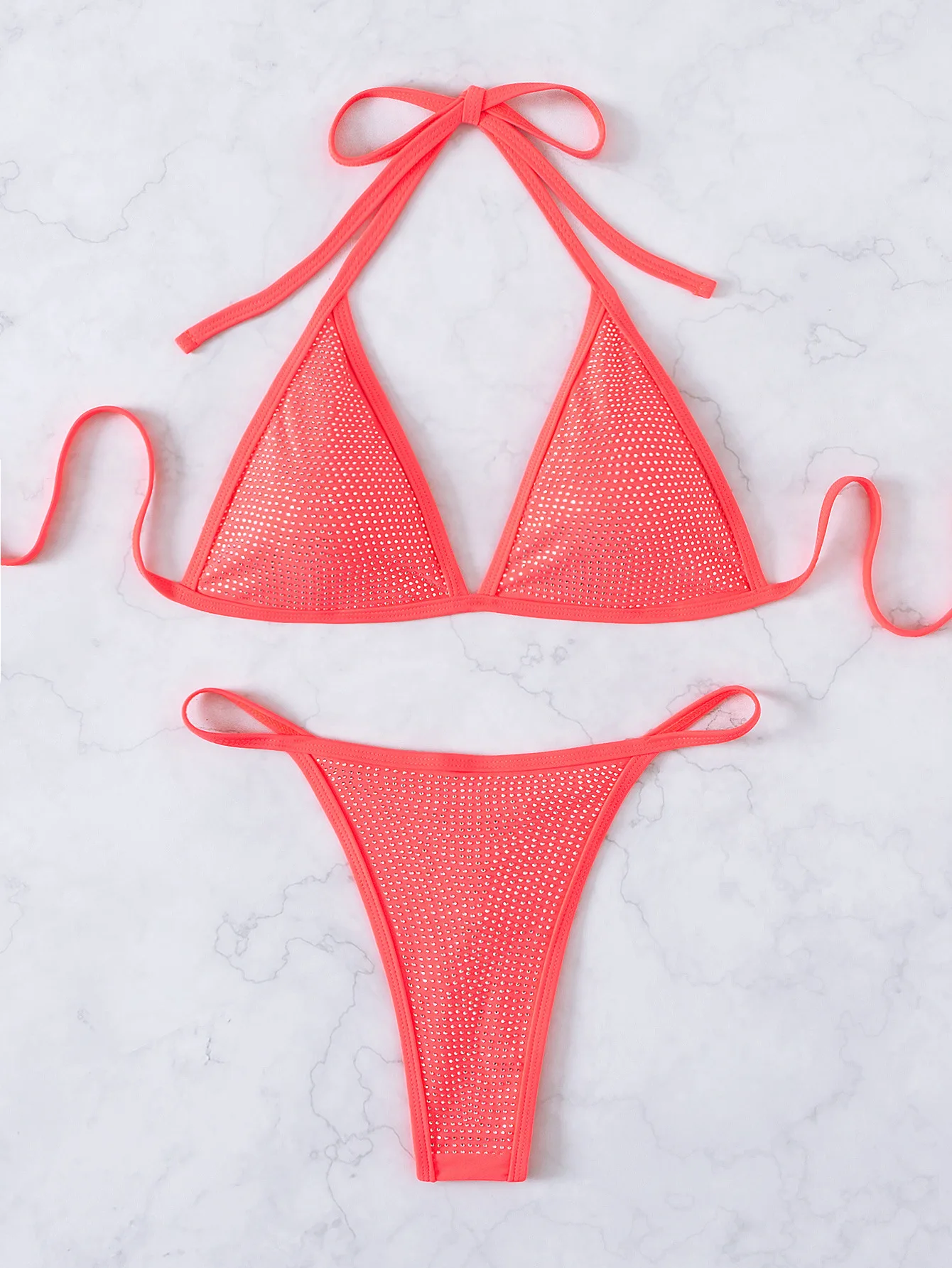 Mills Sisters Sexy Women Pictures in Thong G-string Bling Rhinestone Mini Bikini Sparkly Roses Jewelled Thong Swimwear