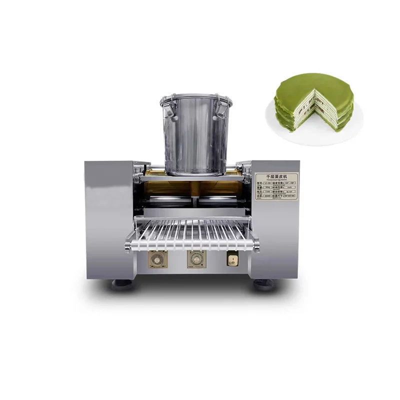 Commercial automatic 6/8/9/10/12 inch egg rolls skin board pancake birthday thousand durian mille crepe layer cake bread maker