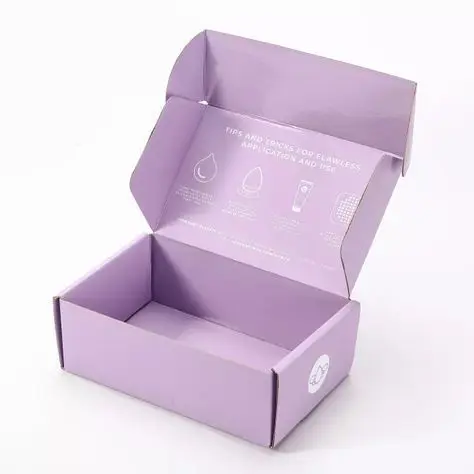 Custom Printed Logo Corrugated Packaging Shipping Mailer Box Purple Cardboard TShirt Garment Apparel Gift Paper Box For Clothing