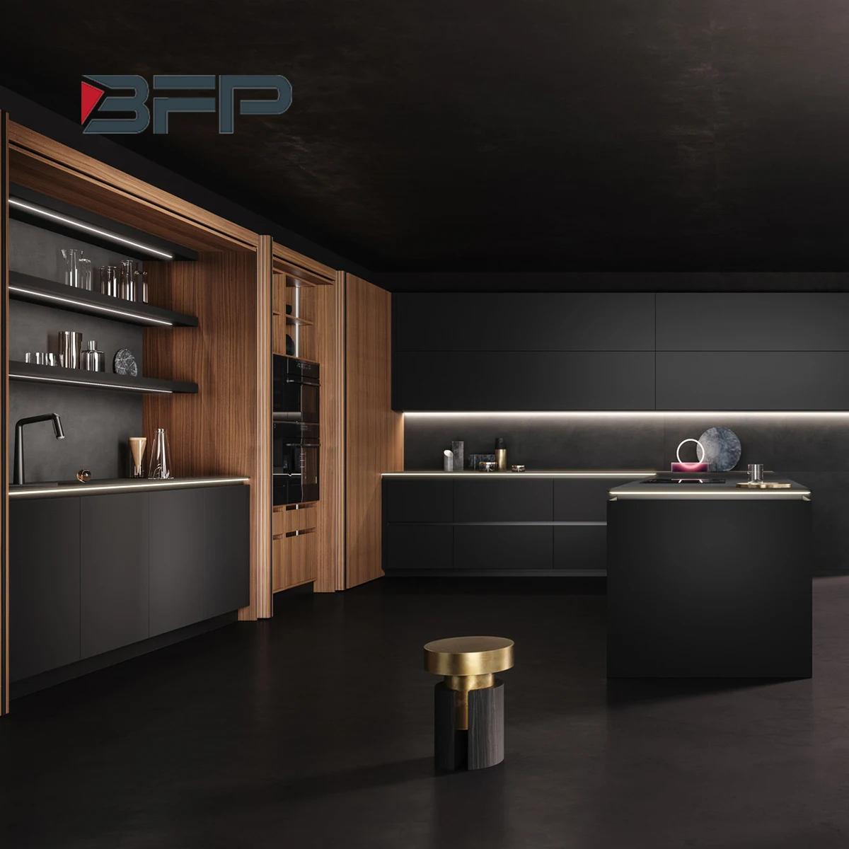 BFP modern optional durable  lacquer customized kitchen cabinets with accessories